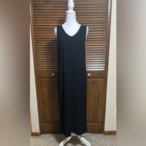 Style & Co. Black Sleeveless Maxi Side Slit Dress Size 8P